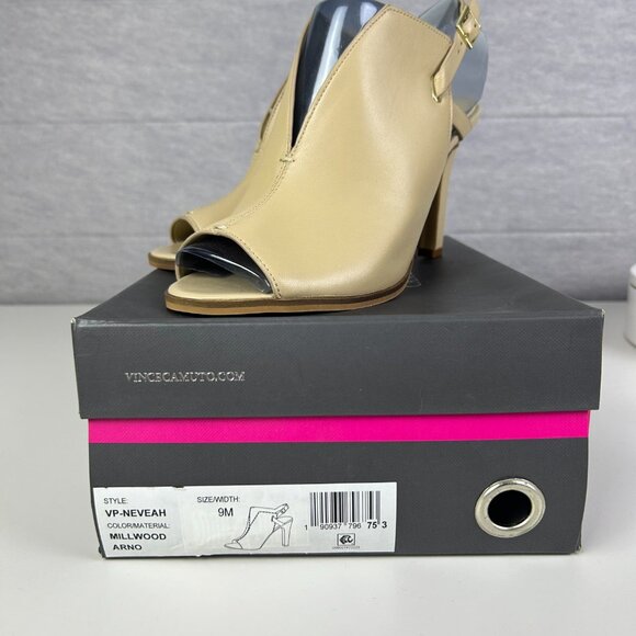 NWB Vince‎ Camuto Millwood Arno VP-Neveah Peep Toe Slingback Leather Sandals 9M - Picture 12 of 14
